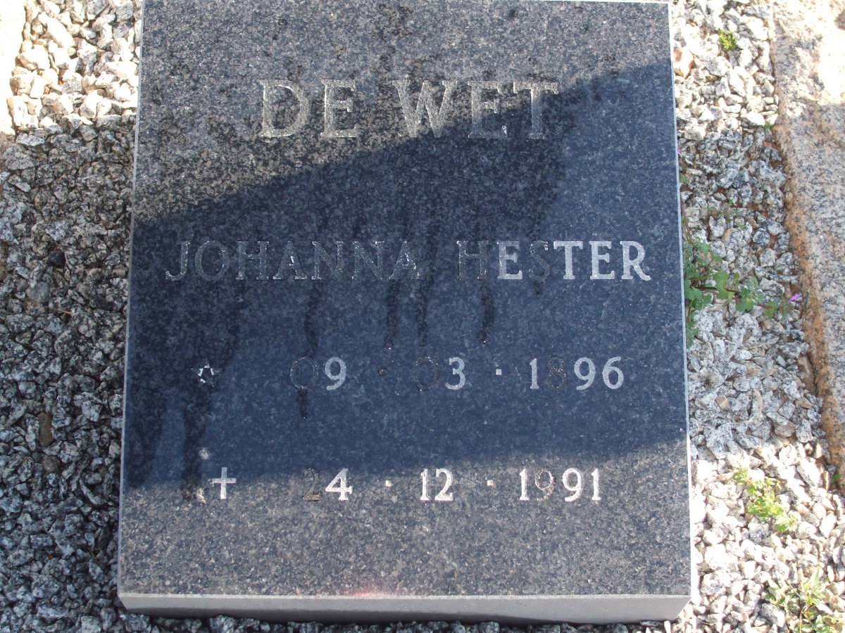WET Johanna Hester, de 1896-1991