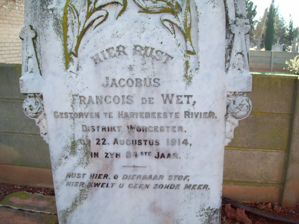 WET Jacobus Francois, de -1914