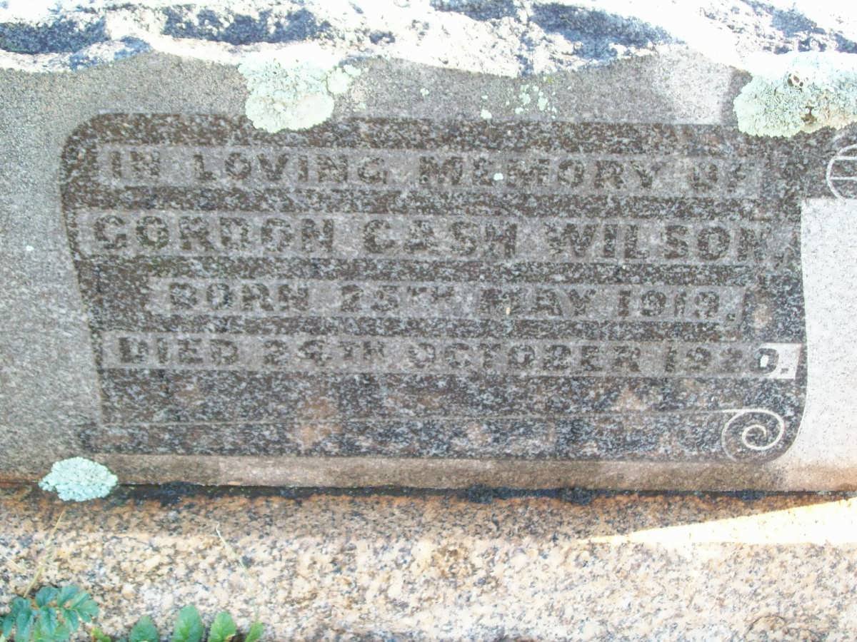 WILSON Gordon Cash 1919-1920