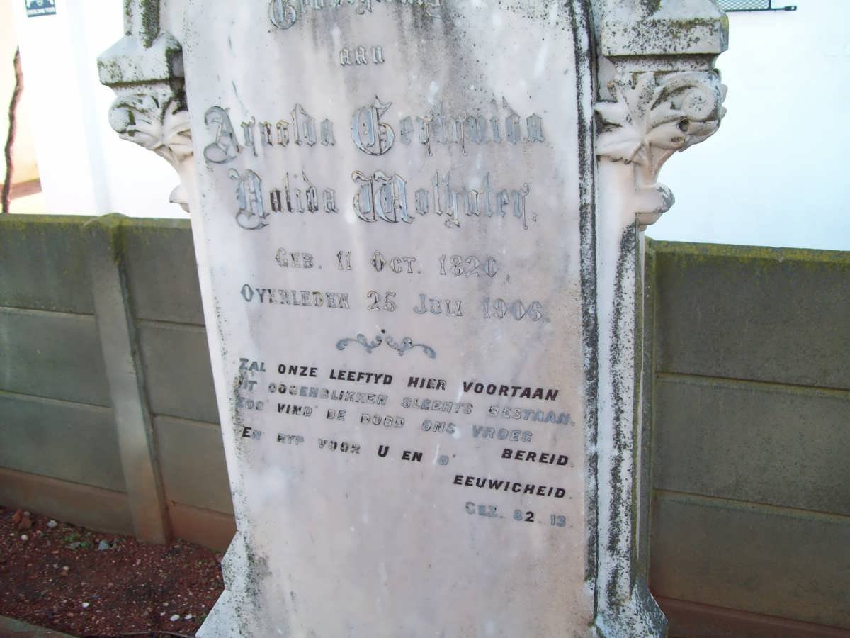WOLHUTER Arnolda Gertruida Rolida 1820-1906