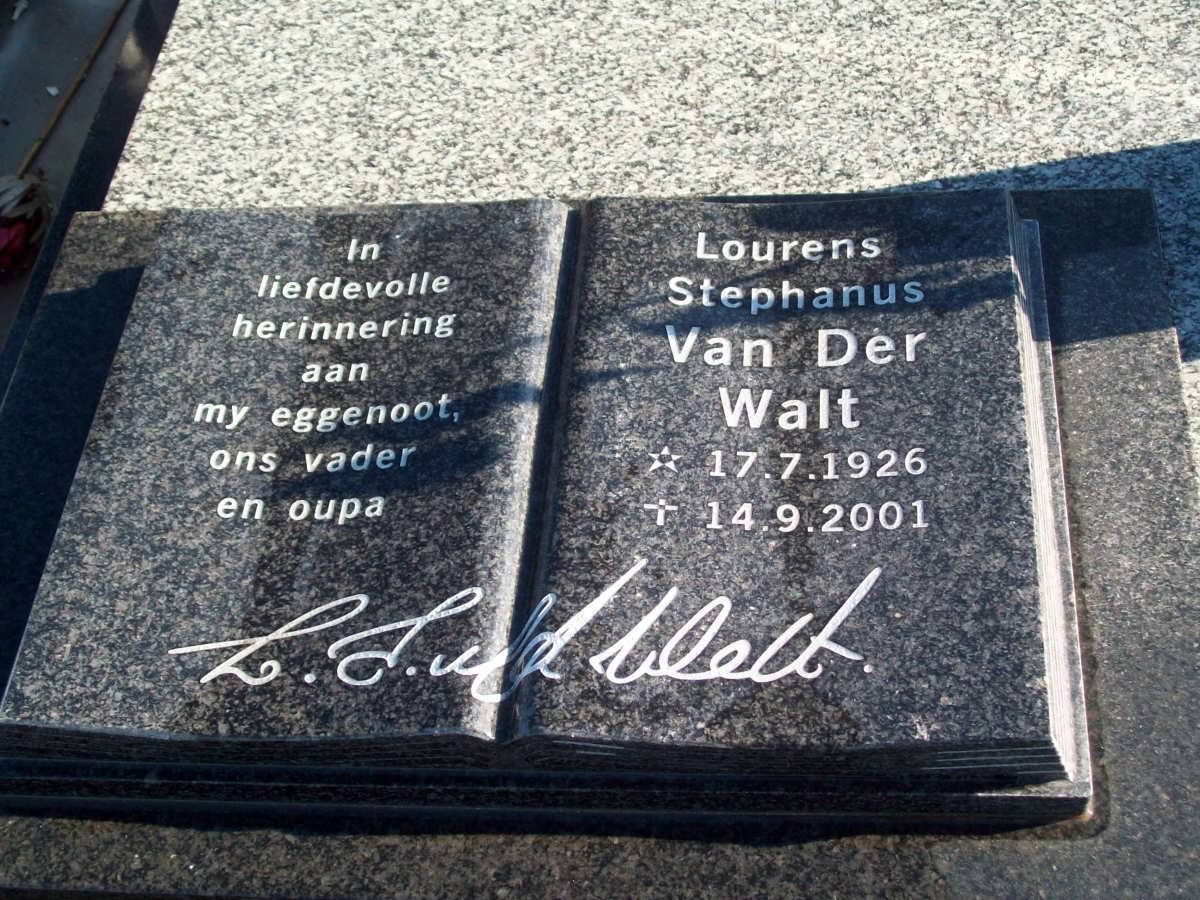 WALT Lourens Stephanus, van der 1926-2001