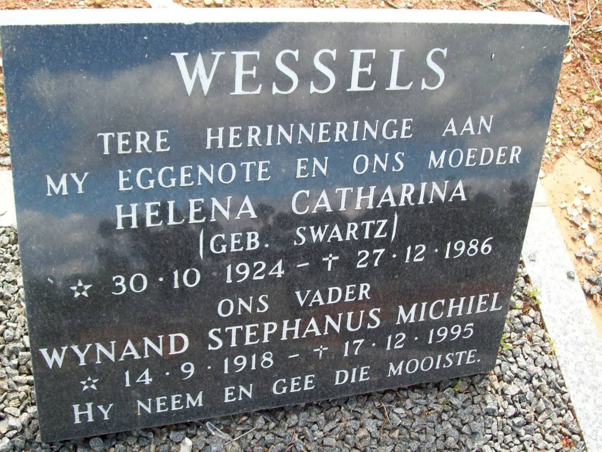 WESSELS Wynand Stephanus Michiel 1918-1995 &amp; Helena Catharina SWARTZ 1924-1986