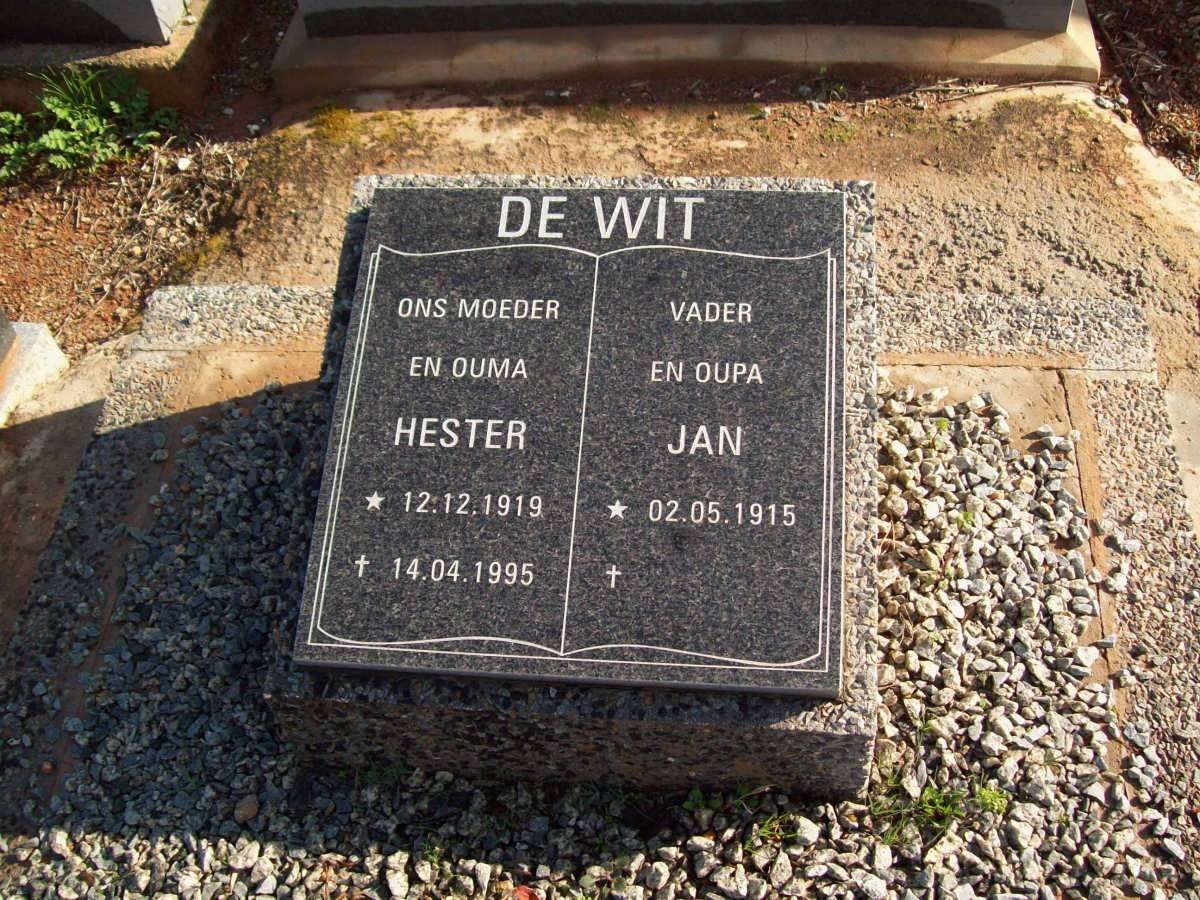 WIT Jan, de 1915- &amp; Hester 1919-1995