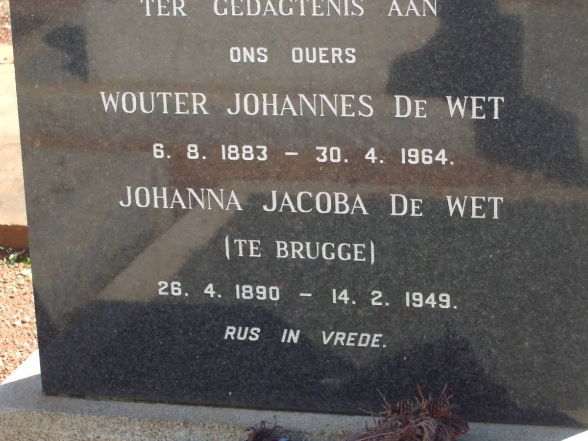 WET Wouter Johannes, de 1883-1964 &amp; Johanna Jacoba TE BRUGGE 1890-1949