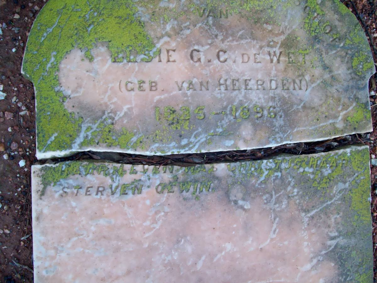 WET Elsie G.C., de nee VAN HEERDEN 1825-1896