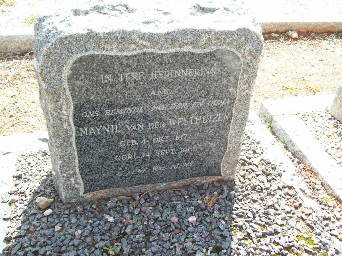 WESTHUIZEN Maynie, van der 1877-1961