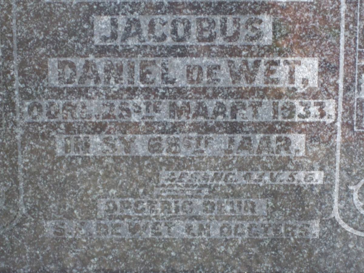 WET Jacobus Daniel, de -1933 &amp; Maryna Magdalena JACOBS -1894