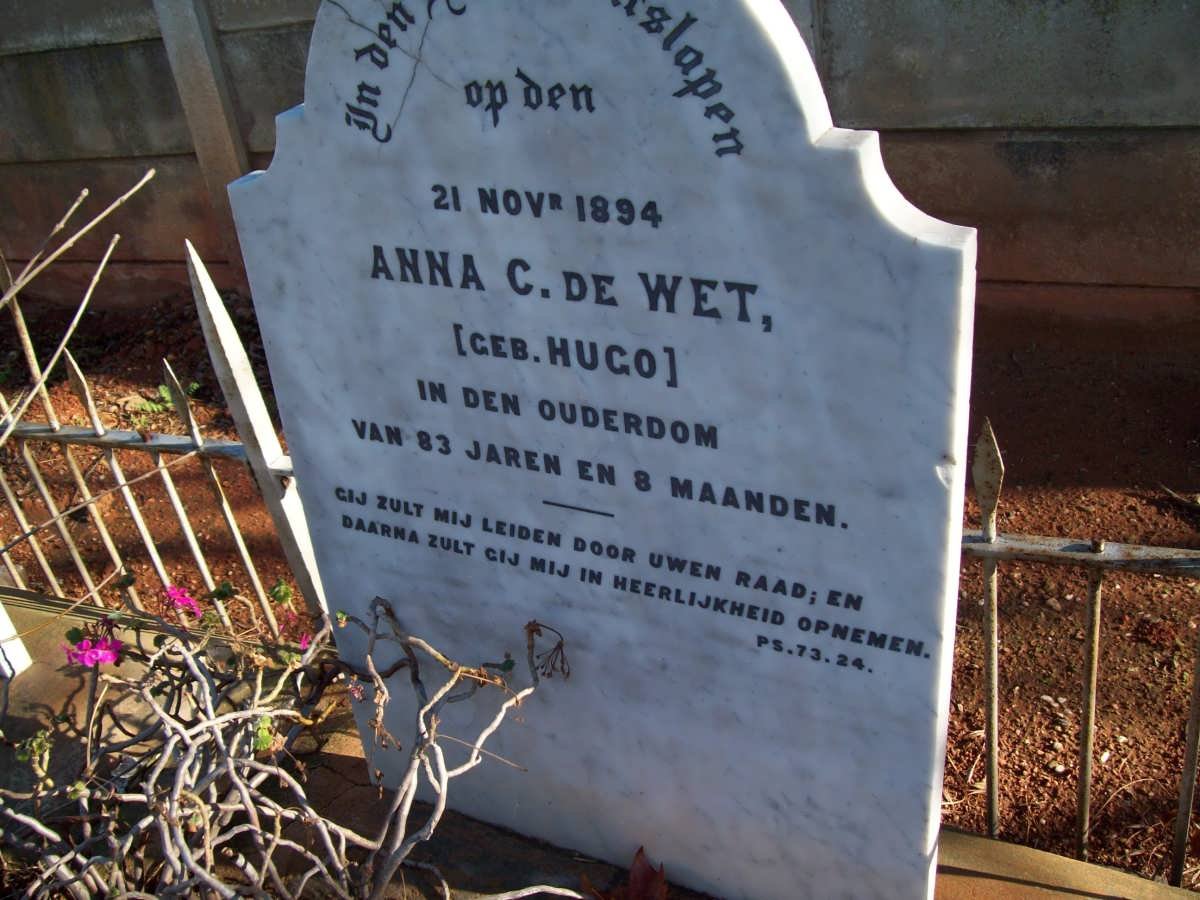 WET Anna C., de nee HUGO -1894