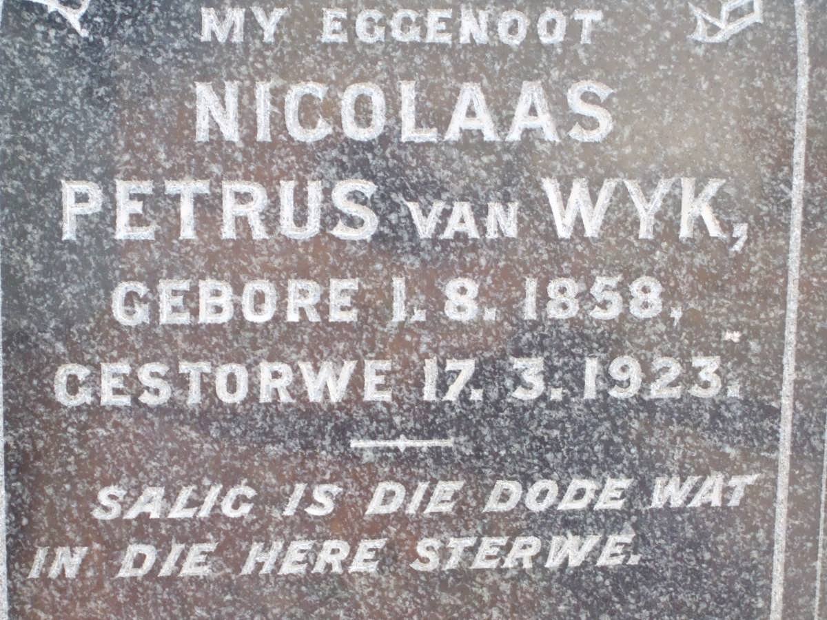 WYK Nicolaas Petrus, van 1858-1923 &amp; Catharina Johanna Fredrika VAN WYK 1855-1948