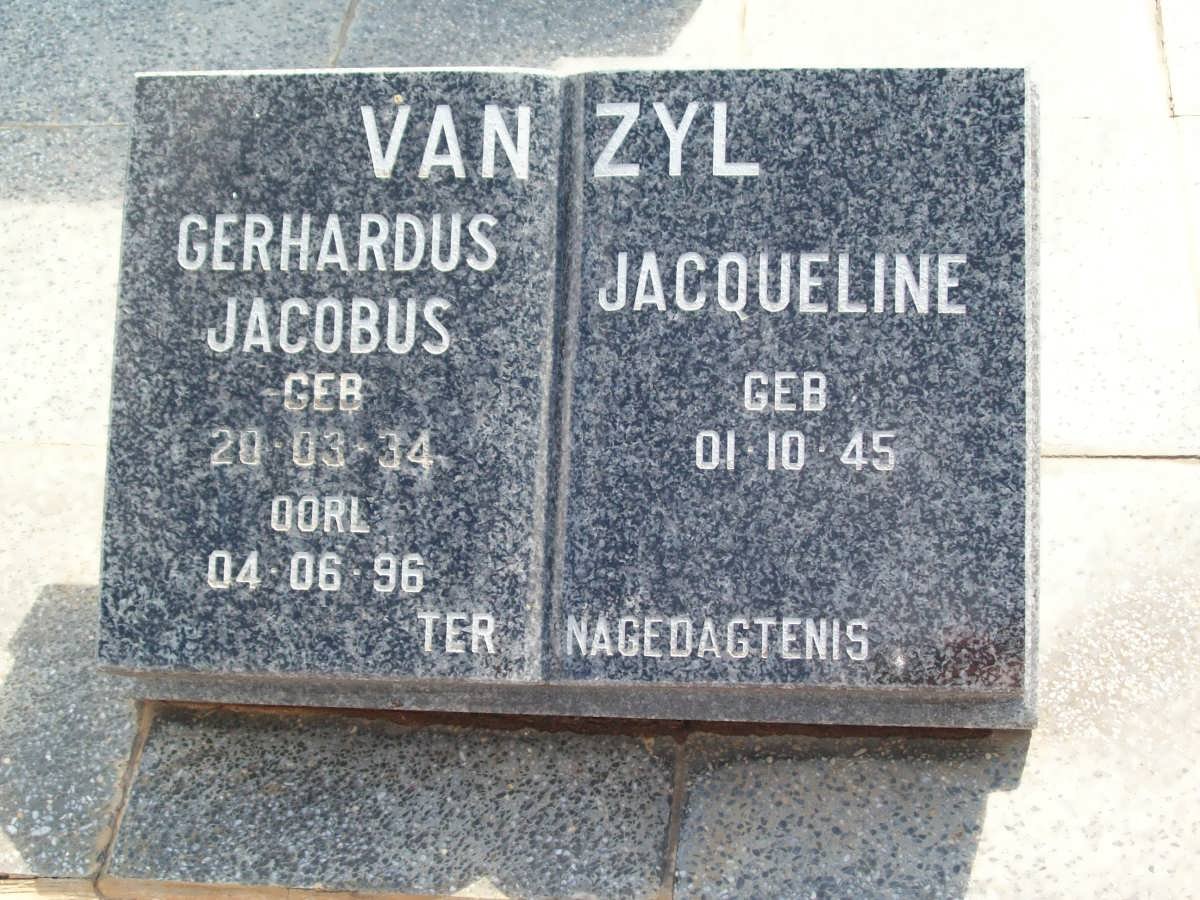 ZYL Gerhardus Jacobus, van 1934-1996 &amp; Jacqueline 1945-