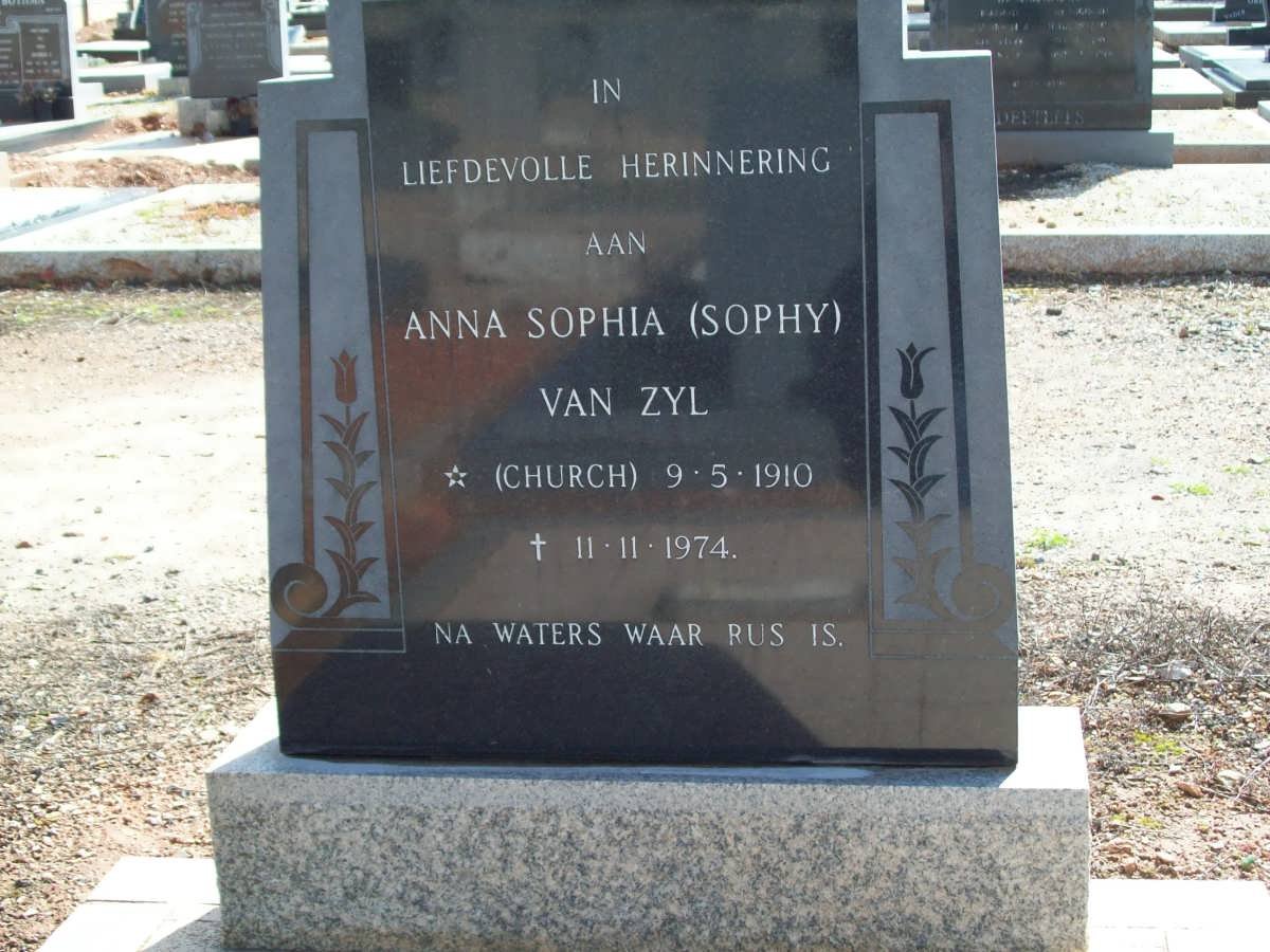 ZYL Anna Sophia, van nee CHURCH 1910-1974