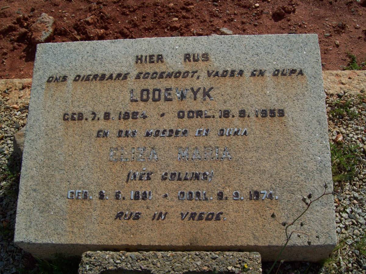 ? Lodewyk 1884-1959 &amp; Eliza Maria COLLING 1891-1974