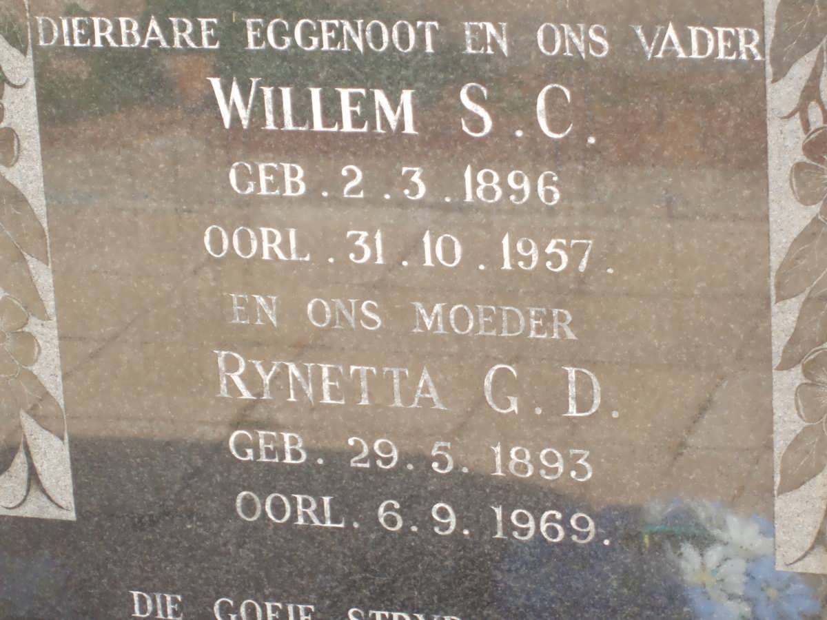 ? Willem S.C. 1896-1957 &amp; Rynetta G.D. 1893-1969