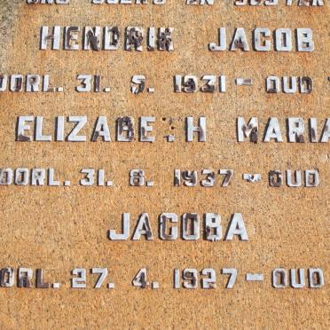 ? Hendrik Jacob -1931 :: ? Elizabeth Maria -1937 :: ? Jacoba -1927
