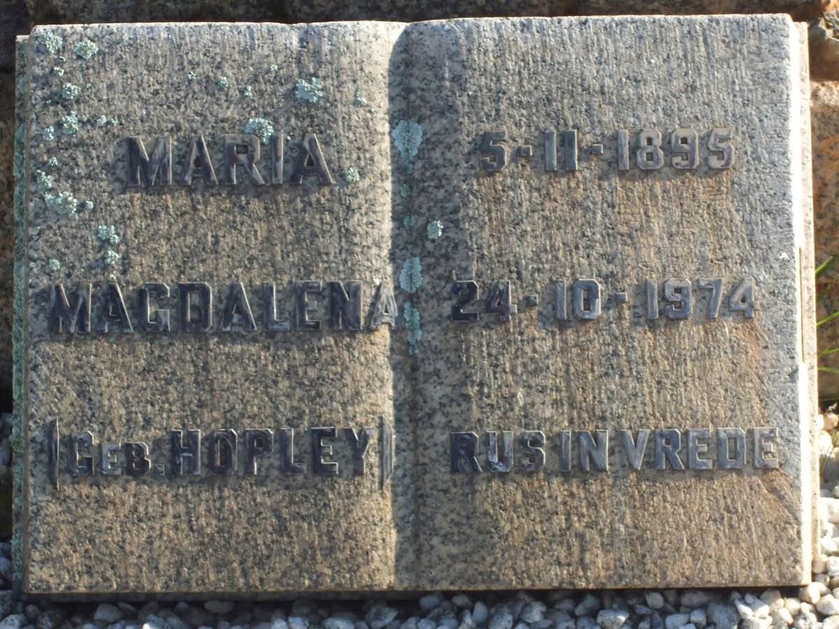 ? Maria Magdalena nee HOPLEY 1895-1974