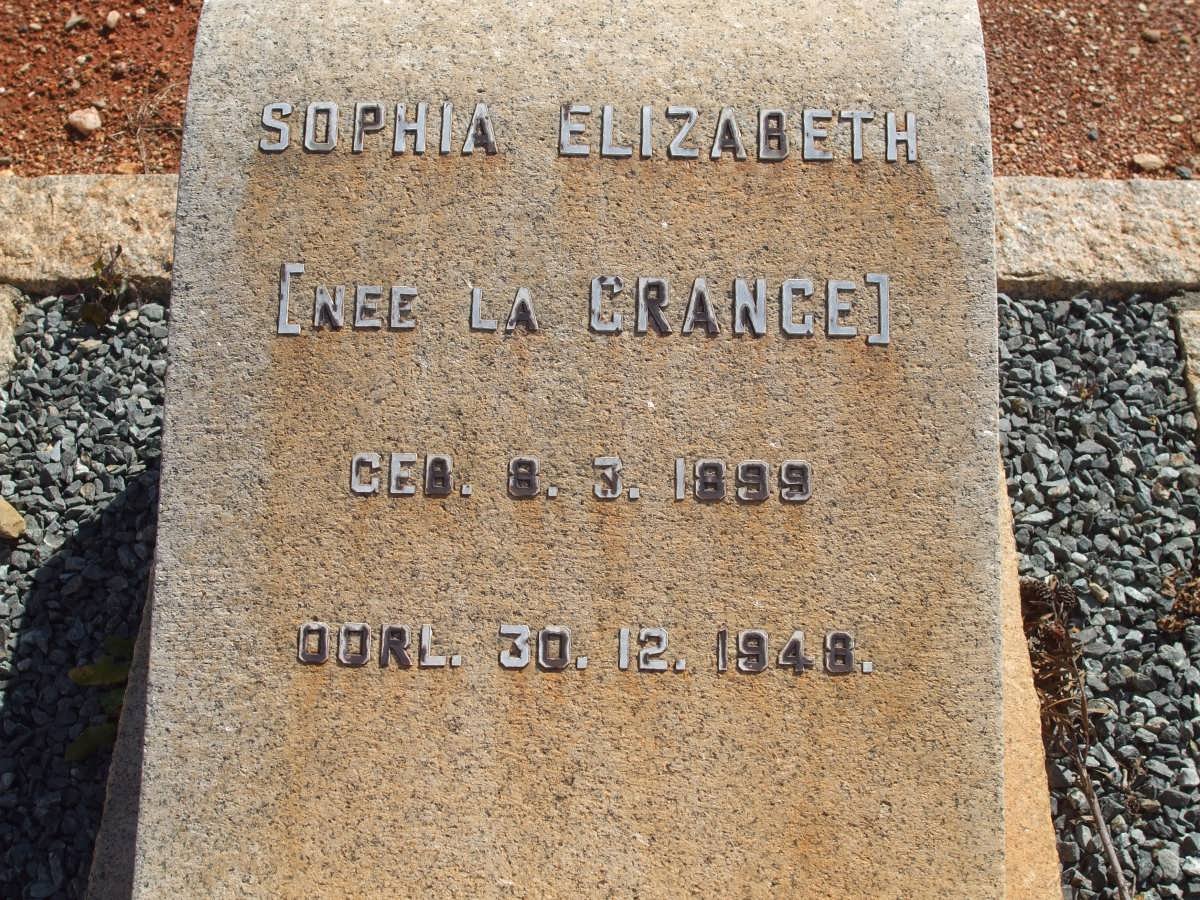 ? Sophia Elizabeth nee LA GRANGE 1899-1948