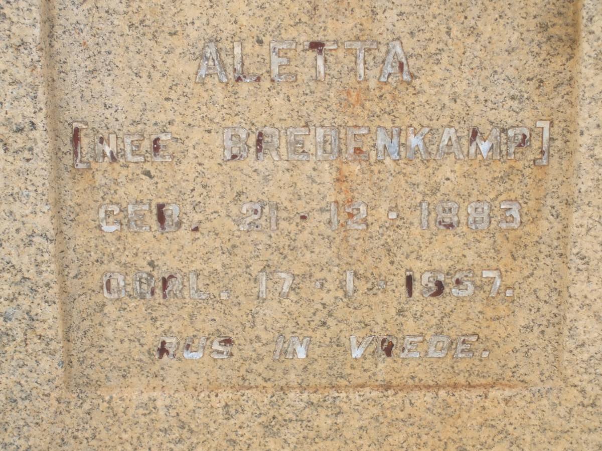 ? Matthys 1883-1954 &amp; Aletta BREDENKAMP 1883-1957