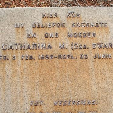 ? Catharina M. nee SWART 1895-1961