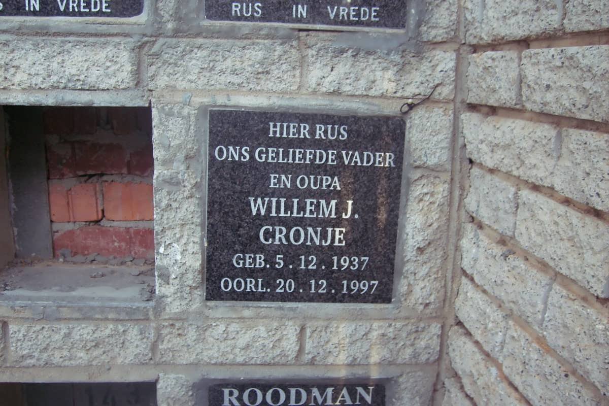 CRONJE Willem J. 1937-1997