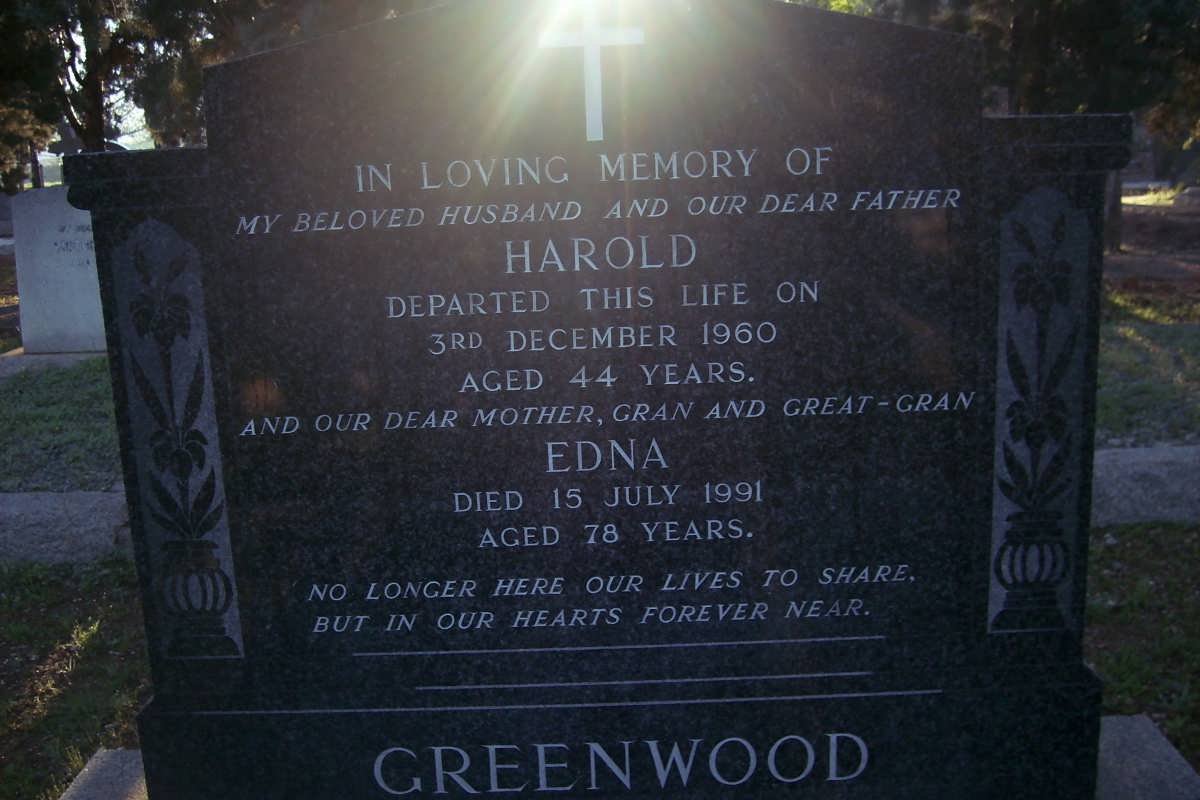 GREENWOOD Harold -1960 &amp; Edna -1991