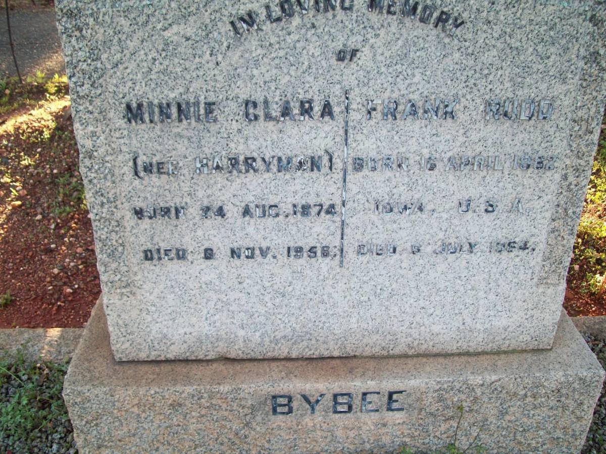 BYBEE Frank Rudd 1882-1964 &amp; Minnie Clara HARRYMAN 1874-1956