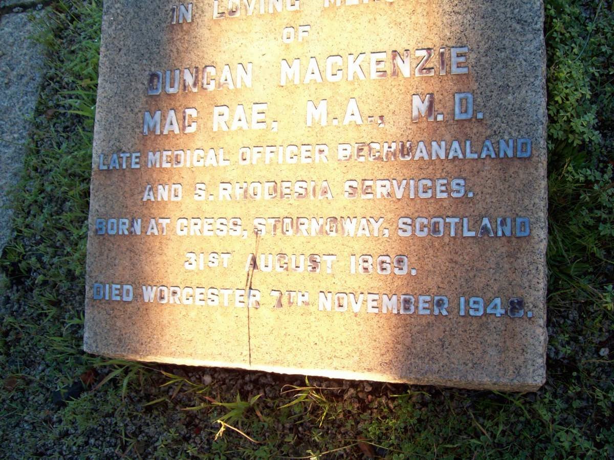 MAC RAE Duncan Mackenzie 1869-1948
