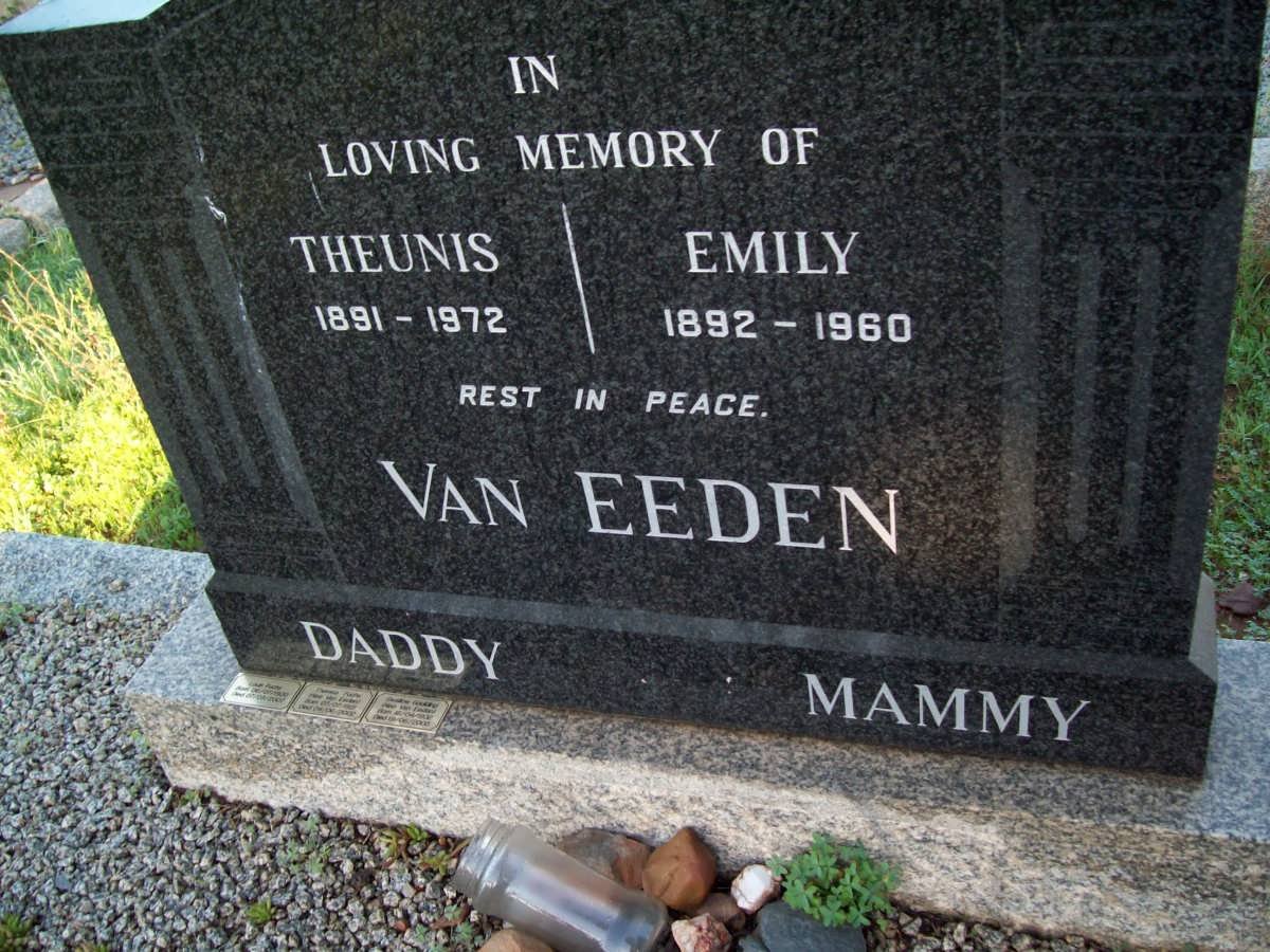 EEDEN Theunis, van 1891-1972 &amp; Emily 1892-1960