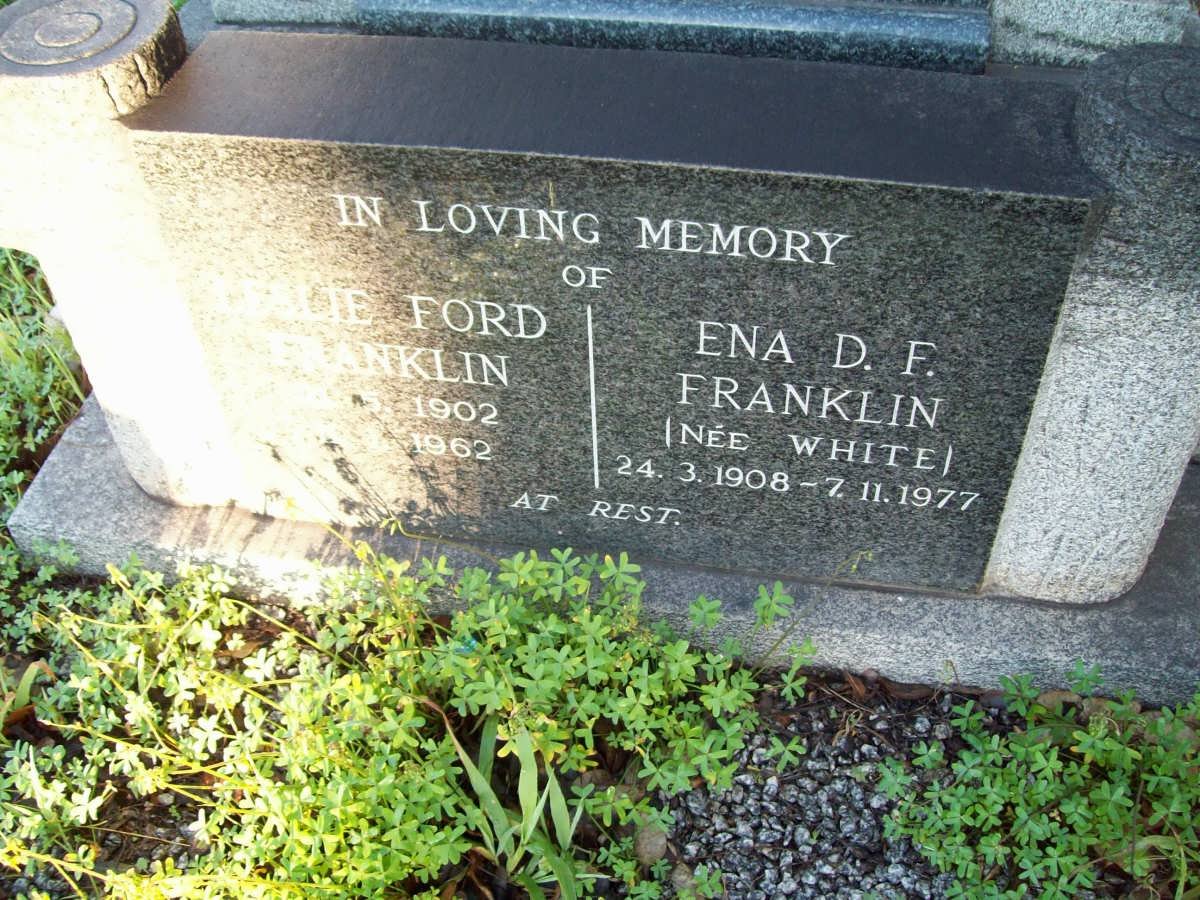 FRANKLIN Leslie Ford 1902-1962 &amp; Ena D.F. WHITE 1908-1977