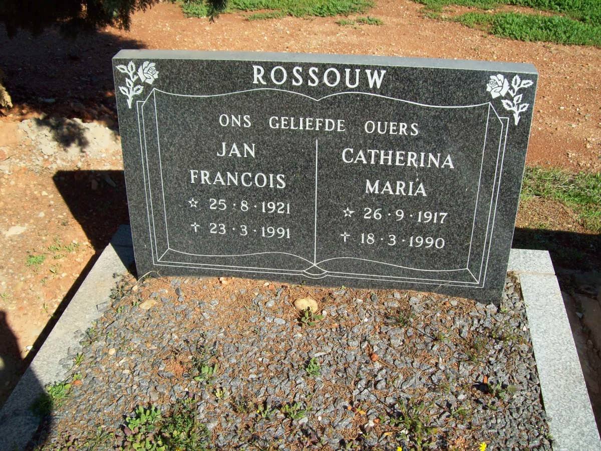 ROSSOUW Jan Francois 1921-1991 &amp; Catherina Maria 1917-1990