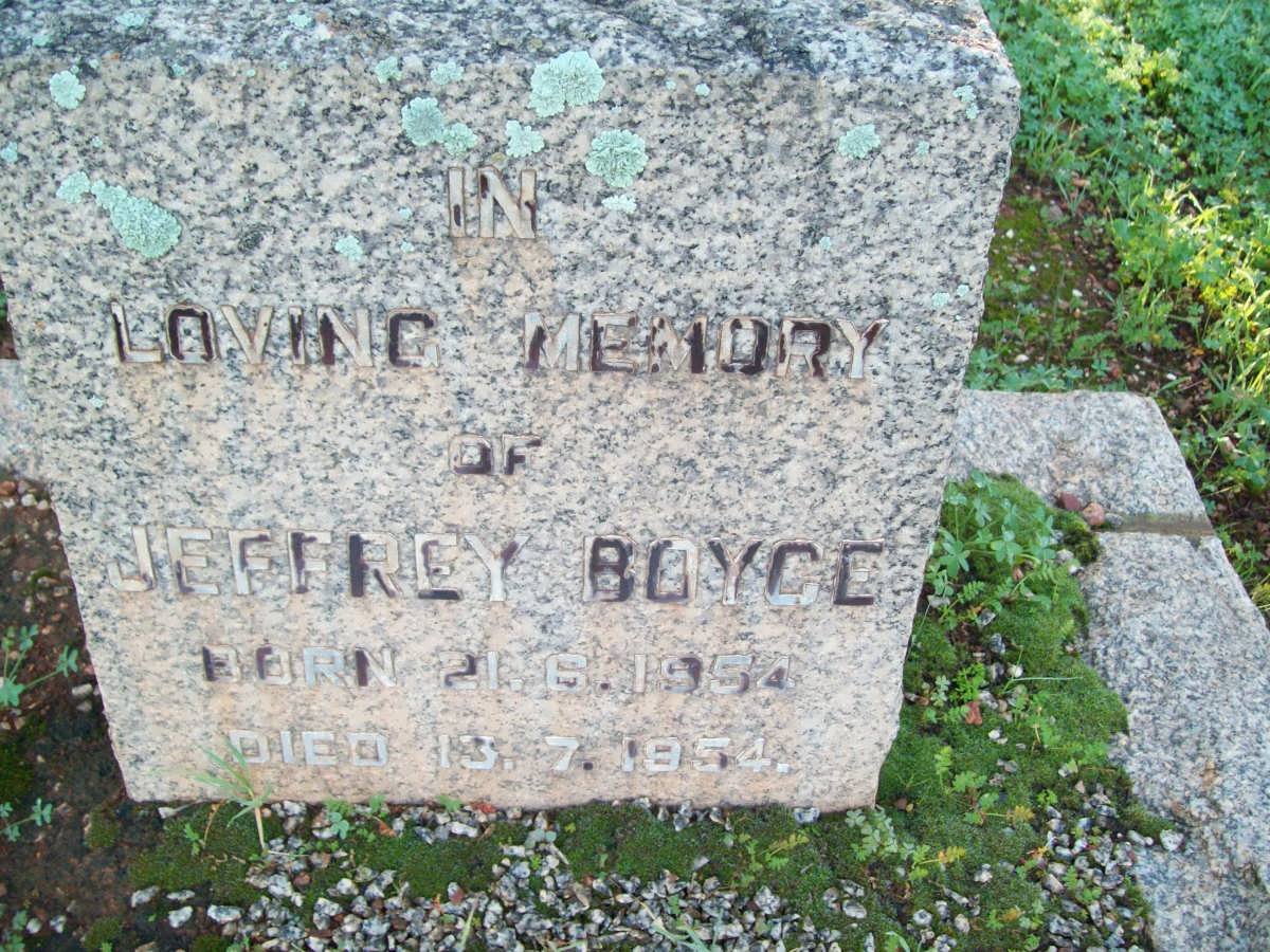 BOYCE Jeffrey 1954-1954
