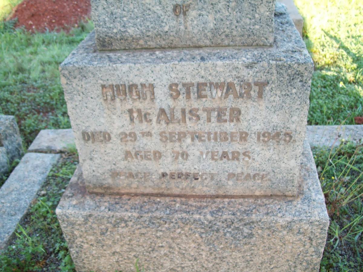 McALLISTER Hugh Stewart -1945