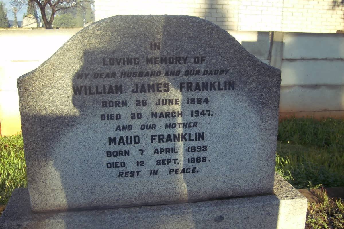FRANKLIN William James 1884-1947 &amp; Maud 1893-1988
