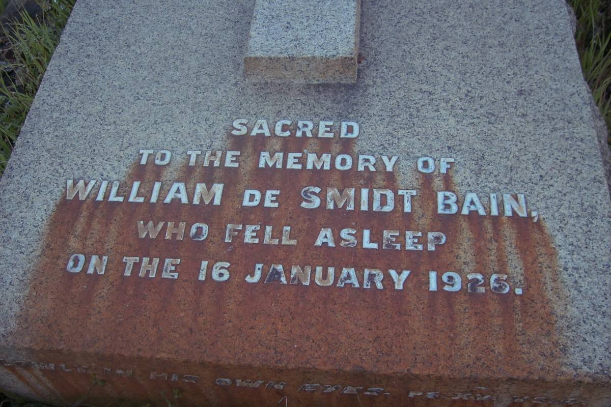 BAIN William de Smidt -1926