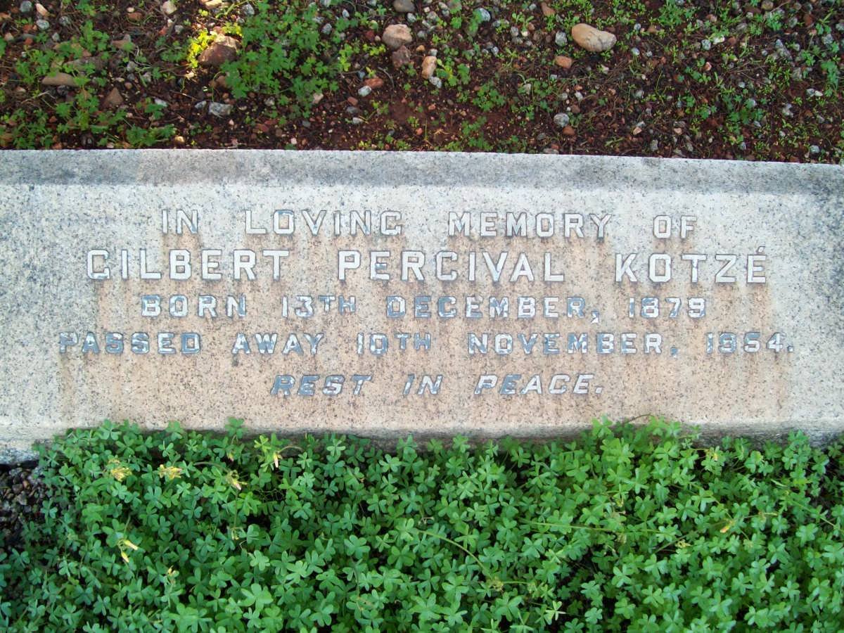 KOTZE Gilbert Percival 1879-1954
