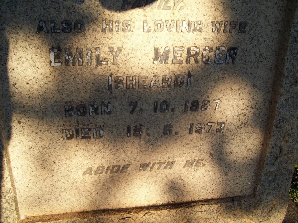 MERCER Robert 1881-1965 &amp; Emily SHEARD 1887-1973