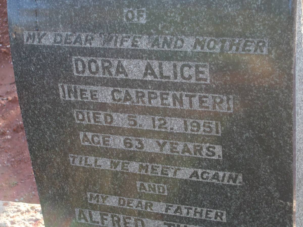 HUBBARD Alfred Thomas -1955 &amp; Dora Alice CARPENTER -1951
