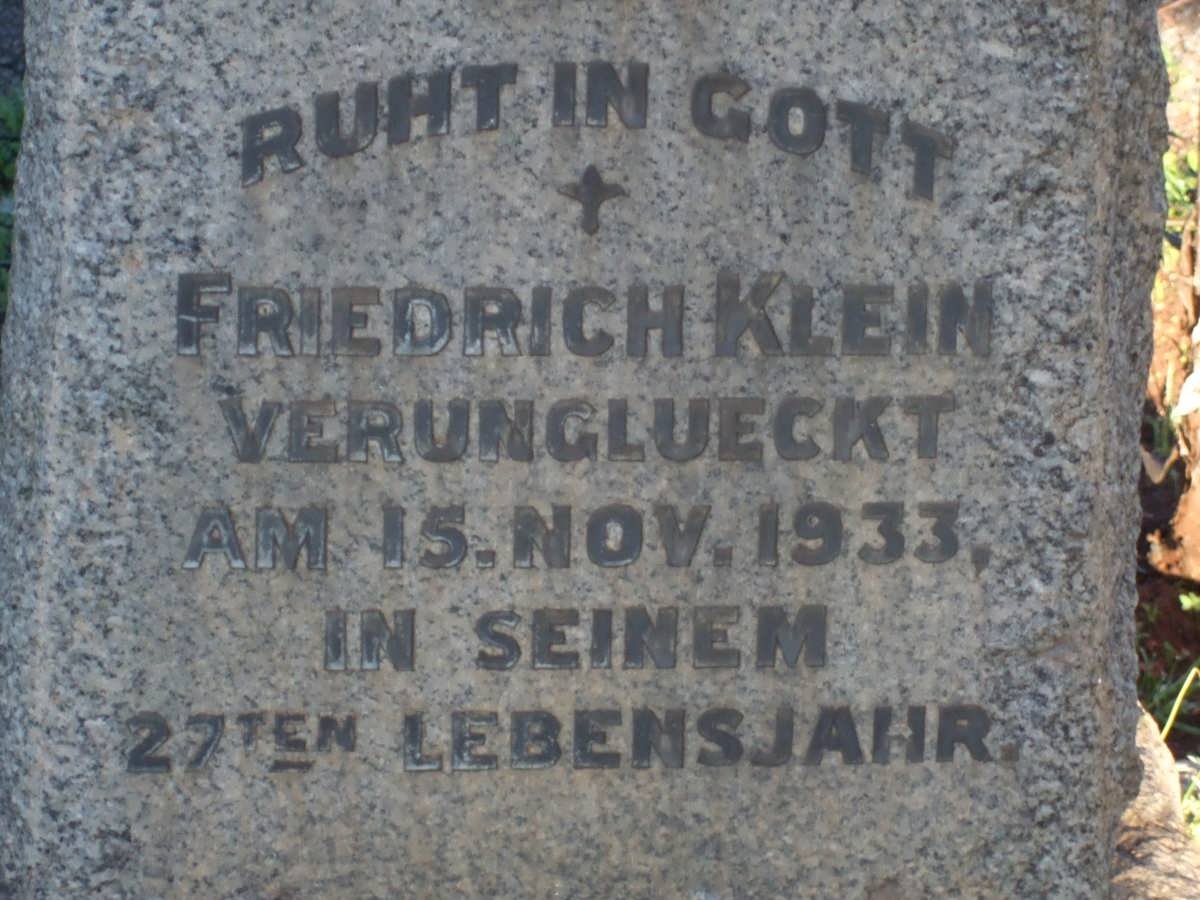 KLEIN Friedrich -1933