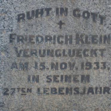 KLEIN Friedrich -1933