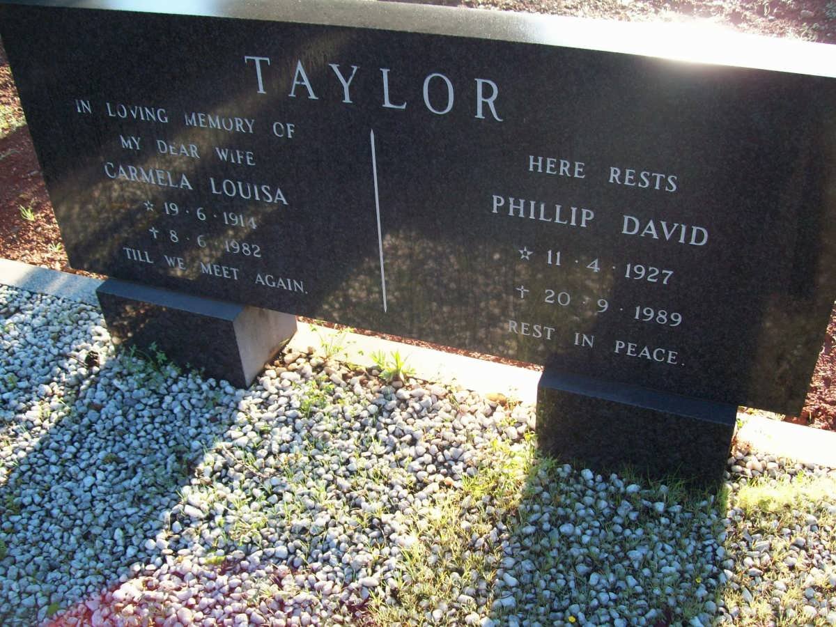 TAYLOR Phillip David 1927-1989 &amp; Carmela Louisa 1914-1982