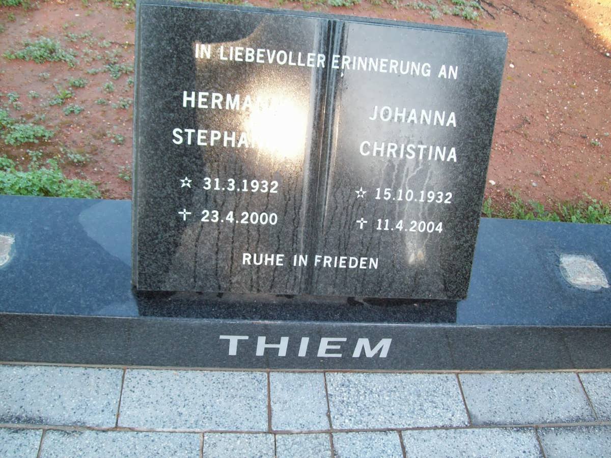 THIEM Hermanus Stephanus 1932-2000 &amp; Johanna Christina 1932-2004