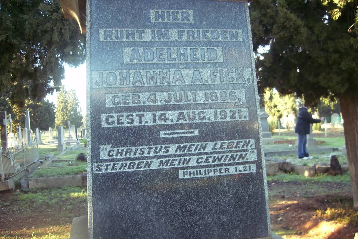 FICK Adelheid Johanna A. 1886-1921