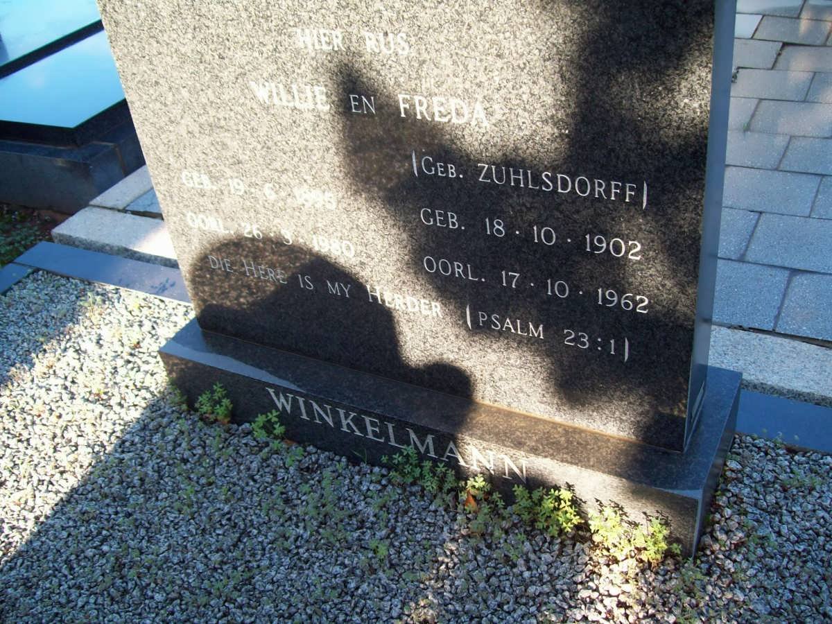 WINKELMANN Willie 1898-1980 &amp; Freda ZUHLSDORFF 1902-1962