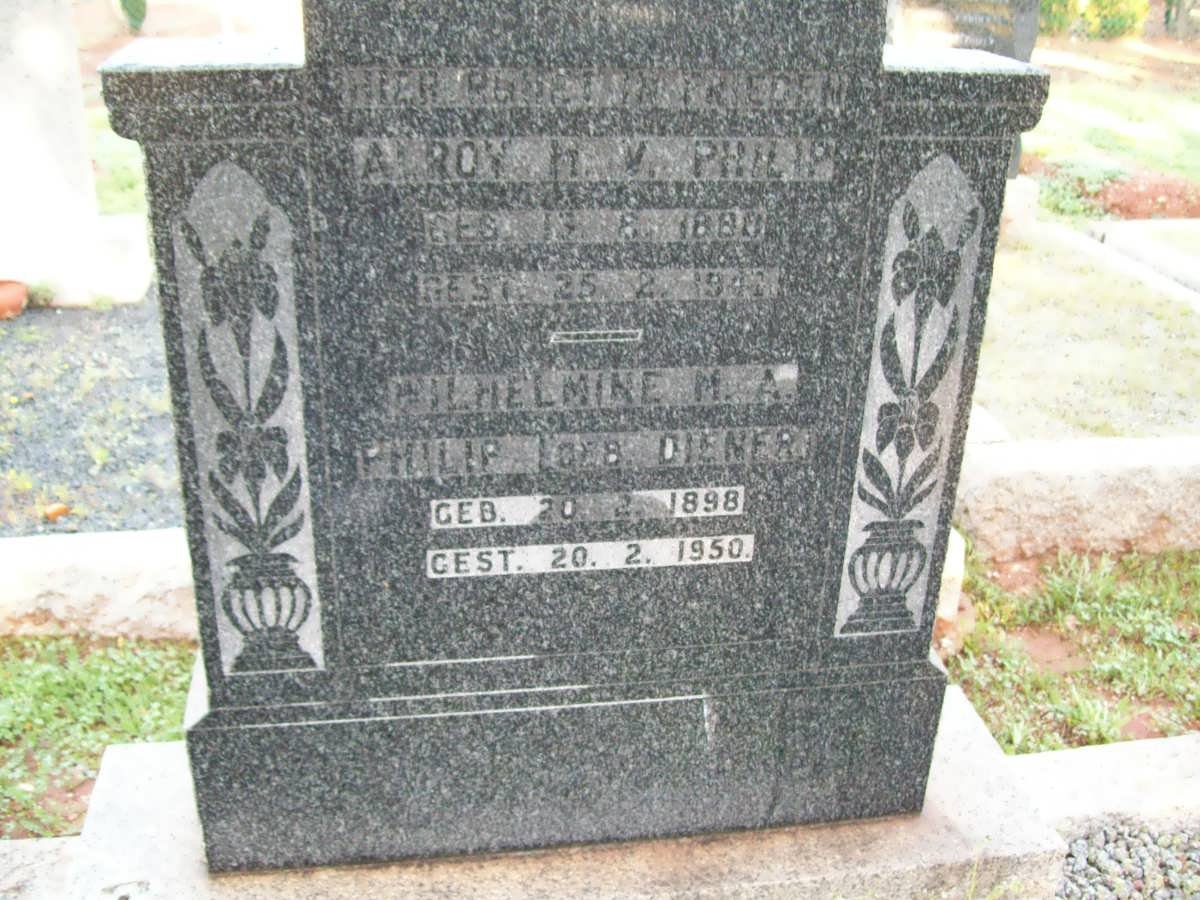 PHILIP Alroy H.V. 1880-1941 &amp; Wilhelmine DIENER 1898-1950