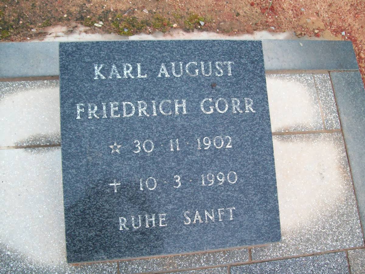 GORR Karl August Friedrich 1902-1990