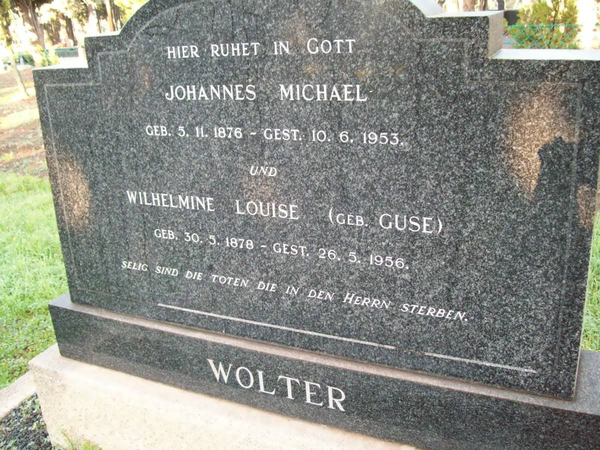 WOLTER Johannes Michael 1876-1953 &amp; Wilhelmine Louise GUSE 1878-1956