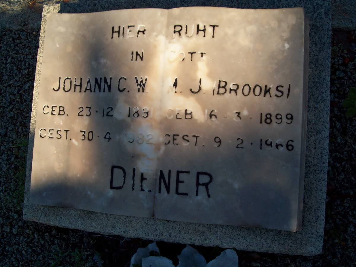 DIENER Johann C.W. 1891-1982 &amp; M.J. BROOKS 1899-1966