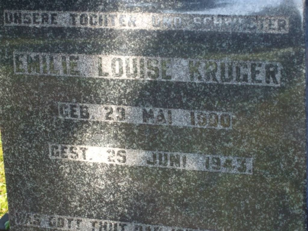 KRUGER Emilie Louise 1900-1943