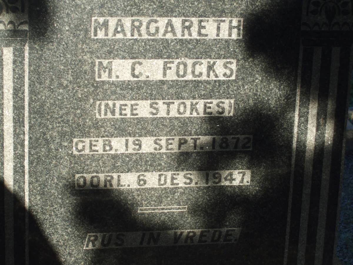 FOCKS Margareth M.C. nee STOKES 1872-1947