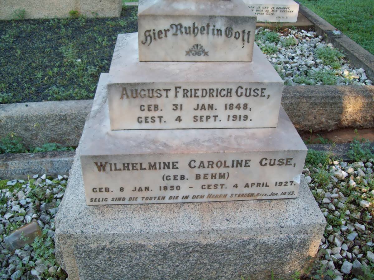 GUSE August Friedrich 1848-1919 &amp; Wilhelmine Caroline BEHM 1850-1927