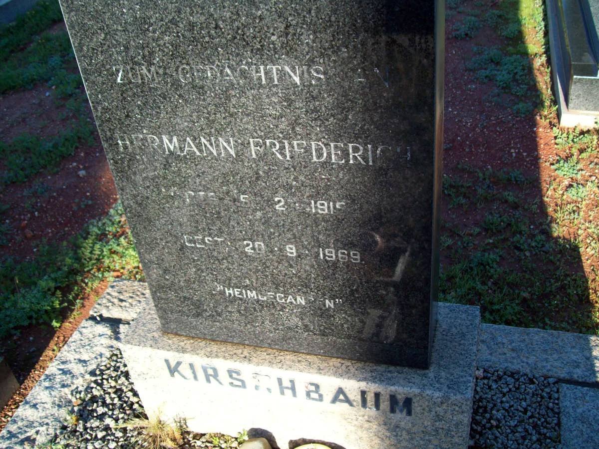 KIRSCHBAUM Hermann Friedrich 1915-1969
